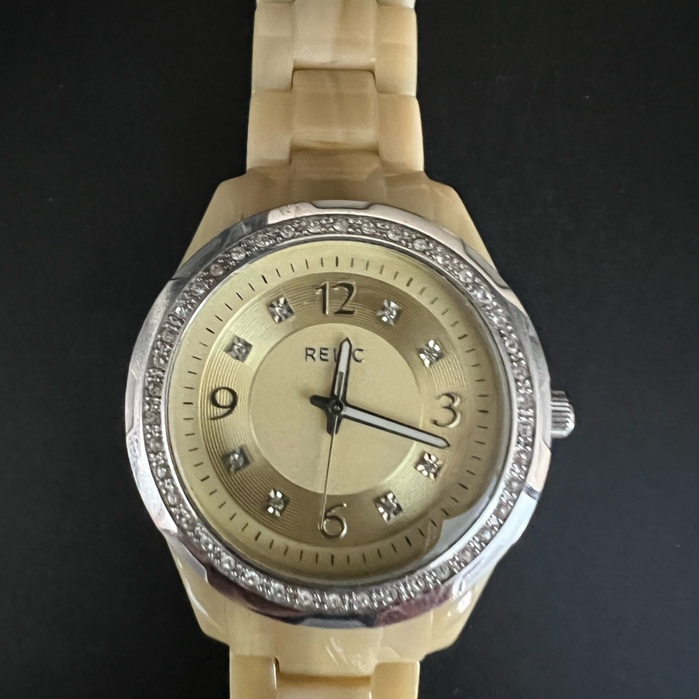 Relic Silver and Tan Watch